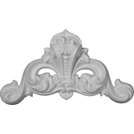 Ekena Millwork 16 3/8"W x 8 3/4"H x 2"P Bedford Beaded Scroll Onlay ONL16X08X02BE